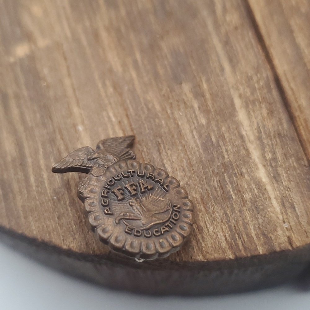 B663 agricultural education copper pin collectible